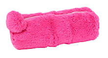Office Depot® Furry Pencil Pouch, 3-1/2" x 9", Hot Pink