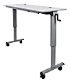 Luxor Height-Adjustable Flip-Top Nesting Table Mobile Workstation, 42-1/2"H x 59"W x 23-5/8"D, Gray