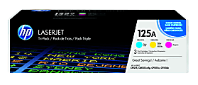 HP 125A Cyan, Magenta, Yellow Toner Cartridges, Pack Of 3, CE259A 1 thumbnail image