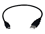 QVS USB 2.0 Type A Male to Mini B Male Sync and Charger Cable - 1 ft USB Data Transfer Cable  - CC2215M01 1 thumbnail image