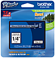 Brother® TZe-111 Black-On-Clear Tape, 0.25" x 26.2'