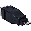 QVS USB High-Speed OTG Micro-B Male to USB B Female Adaptor - 1 x Type B Male Micro USB - 1 x Type B Female USB - Black 1 thumbnail image