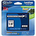 Brother® TZe-211 Black-On-White Tape, 0.25" x 26.2'