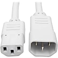 Eaton Tripp Lite Series Heavy-Duty PDU Power Cord, C13 to C14 - 15A, 250V, 14 AWG, 2 ft. (0.61 m), White - P005002AWH 1 thumbnail image