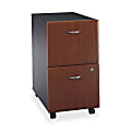Bush Business Furniture 20-1/4"D Vertical 2-Drawer Pedestal File Cabinet, Hansen Cherry/Slate Gray