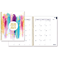 Rediform Stardust Academic Monthly Planner - Academic/Professional - Monthly - 1.2 Year - July 2020 till August 2021 - 1 Month Double Page Layout - Twin Wire - Desk - Blue, Gold - Paper, Poly - 11" Height x 8.5" Width