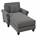 Bush® Furniture Coventry Chaise Lounge With Arms, French Gray Herringbone, Standard Delivery