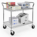 OFM Wire Mobile Cart, 29 3/4"H x 36"W x 24"D, Chrome