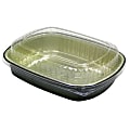 Pactiv EarthChoice Classic Carryout Containers With Lids, Small, 9"H x 7"W x 1-3/4"D, Black/Gold, Pack Of 50 Containers