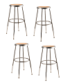 National Public Seating Adjustable Hardboard Stools, 25 - 32 1/2"H, Gray, Set of 4