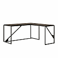 Bush Business Furniture Refinery 62"W L-Shaped Industrial Corner Desk, Dark Gray Hickory, Standard Delivery 1 thumbnail image