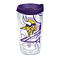 Tervis NFL Tumbler With Lid, 16 Oz, Minnesota Vikings, Clear