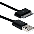 QVS 3-Meter USB Sync & Charger Cable for Samsung Galaxy Tab/Note Tablet - 9.84 ft Proprietary/USB Data Transfer Cable for Tablet PC - First End: 1 x 30-pin Proprietary - Male - Second End: 1 x USB - Male - Black