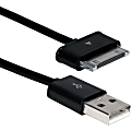 QVS - Charging / data cable - USB male to Samsung 30-pin Dock Connector male - 10 ft - black - for Samsung Galaxy Tab 10.1, Tab 10.1N, Tab 10.1V, Tab 2, Tab 7.0, Tab 7.7, Tab 8.9