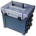 Dr. Byte® Cascading 3-Compartment Portable File With Organizer Lid, Black/Gray 1 thumbnail image