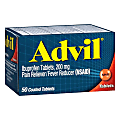 Advil® Pain Reliever/Fever Reducer Ibuprofen Tablets, Box Of 100