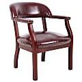 Boss Traditional Guest Chair, 35 1/2"H x 25"W x 27"D, Mahogany/Burgundy Leather 1 thumbnail image