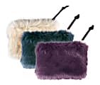 Divoga® Faux Fur Pencil Pouch, 8 1/2"H x 5 1/2"W x 1"D, Assorted Colors