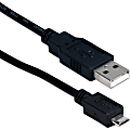 QVS 3-Meter Micro-USB Sync & 2.1Amp Charger Cable for Smartphone & Tablet - 9.84 ft USB Data Transfer Cable for Cellular Phone, Tablet PC - First End: 1 x Type A Male USB - Second End: 1 x Type B Male Micro USB - Black