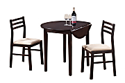 Monarch Specialties Holly Dining Table With 2 Chairs, Cappuccino 1 thumbnail image