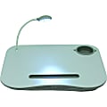 QVS Laptop Desk with Built-In Cushion/LED Light and Cup Holder - Gray 1 thumbnail image