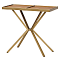 Baxton Studio Contemporary Console Table, 29-15/16"H x 31-5/8"W x 16"D, Gold/Walnut