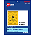 Avery® Print-To-The-Edge Labels With Sure Feed® Technology And Easy Peel®, 94056-BYP10, Oval, 2" x 3-1/3", Matte Bright Yellow, Pack of 80 1 thumbnail image