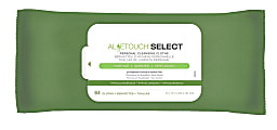 Aloetouch SELECT Premium Spunlace Personal Cleansing Wipes, Soft Pack With Flip 'N Seal Lid, Scented, 8" x 12", White, 64 Wipes Per Pack, Case Of 9 Packs