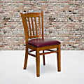 Flash Furniture Vertical Slat Back Restaurant Chair, Burgundy/Cherry