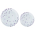 Amscan Round Hot-Stamped Plastic Plates, Purple, Pack Of 20 Plates