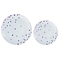 Amscan Round Hot-Stamped Plastic Plates, Purple, Pack Of 20 Plates 1 thumbnail image