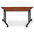 OFM Trapezoid Table, 29 1/2"H x 60"W x 24"D, Cherry