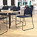 Flash Furniture HERCULES Commercial Grade 660-lb Capacity Plastic Stack Chair With Carrying Handle, Navy/Black 1 thumbnail image