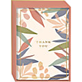 Lady Jayne Thank You Boxed Cards, 3-1/2" x 5", Layered Leaves, Pack Of 12 Cards