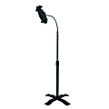 CTA Digital Height Adjustable Gooseneck Floor Stand For Tablets, Including iPad 10.2" (7th/8th/9th Generation) Up-13" Screen Support 55" Height Floor Acrylonitrile Butadiene Styrene (ABS), Steel, Metal
