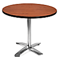 OFM Multipurpose Folding Table, Round, 36"W x 36"D, Cherry