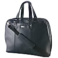 FORAY™ Leather Single-Compartment Ladies Computer Tote, Black 1 thumbnail image