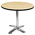 OFM Multipurpose Folding Table, Round, 36"W x 36"D, Oak 1 thumbnail image