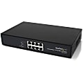 StarTech.com 8 Port 10/100 PSE Industrial Power over Ethernet Switch - All 8 Ports PoE - Connect Power and Data to 8 PoE-enabled Devices; with 15.4W per Port Output - 8 port poe switch - 8 port 10/100 switch - 10/100 ethernet switch 1 thumbnail image