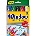 Crayola® Washable Window Crayons, Assorted Colors, Box Of 5