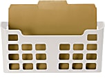 Officemate Magnetplus™ Magnetic File Pocket - 6.7"x13.6"x 2.5" Depth - Magnetic, Suction Cup, Damage Resistant, Front Cut-out - White - Plastic 1 thumbnail image