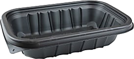 Pactiv Evergreen EarthChoice® Entree2Go Container Bases, 9” x 6", 24 Oz, Black, Carton Of 300