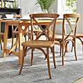 Flash Furniture HERCULES Series Stackable Cross-Back Chair, Pecan
