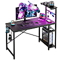 Bestier Gaming Computer Desk With RGB LED Lights And 4-Tier Storage Shelves, 44"W, Black Grained 1 thumbnail image