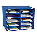 Pacon® 70% Recycled Mailbox Storage Unit, 10 Slots, Blue