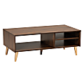 Baxton Studio Mid-Century Modern Coffee Table, 15-3/4"H x 41-5/16"W x 21-3/4"D, Walnut/Gold 1 thumbnail image