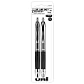 uni-ball® Signo Gel 207™ Retractable Gel Pens, Medium Point, 0.7 mm, Black Barrel, Black Ink, Pack Of 2