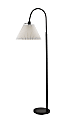 Adesso Thalia Floor Lamp, Black/White Fabric Shade 1 thumbnail image
