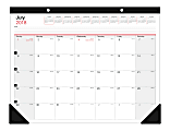Office Depot® Brand Monthly Academic Desk Calendar, 22" x 17", July 2018 To June 2019