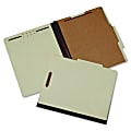 SKILCRAFT® Heavy-Duty Classification Folders, 1 Divider, 1/3 Cut, Letter Size, Light Green